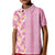 Pastel Magenta Aloha Hawaii Tiki Kid Polo Shirt Tropical Plumeria - Seamless Style