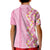 Pastel Magenta Aloha Hawaii Tiki Kid Polo Shirt Tropical Plumeria - Seamless Style