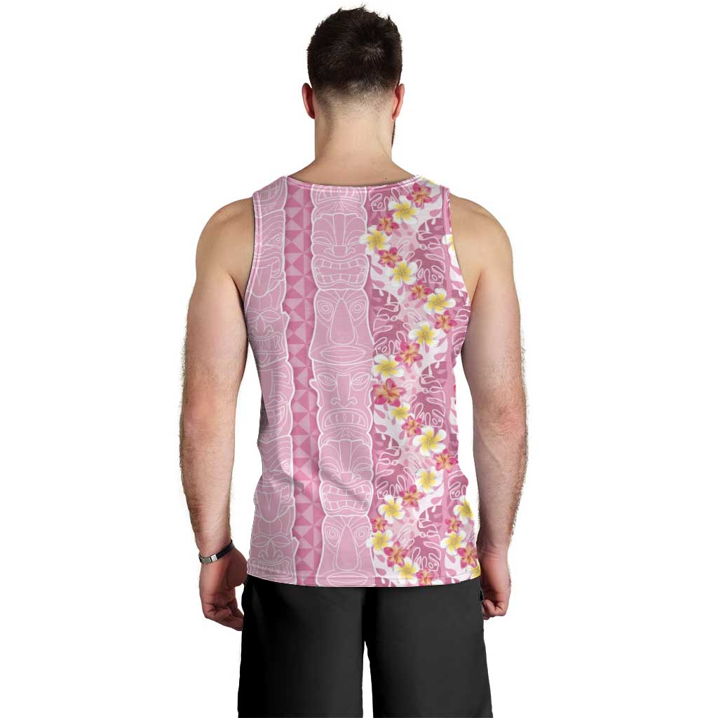 Pastel Magenta Aloha Hawaii Tiki Men Tank Top Tropical Plumeria - Seamless Style LT14 - Polynesian Pride