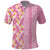 Pastel Magenta Aloha Hawaii Tiki Polo Shirt Tropical Plumeria - Seamless Style