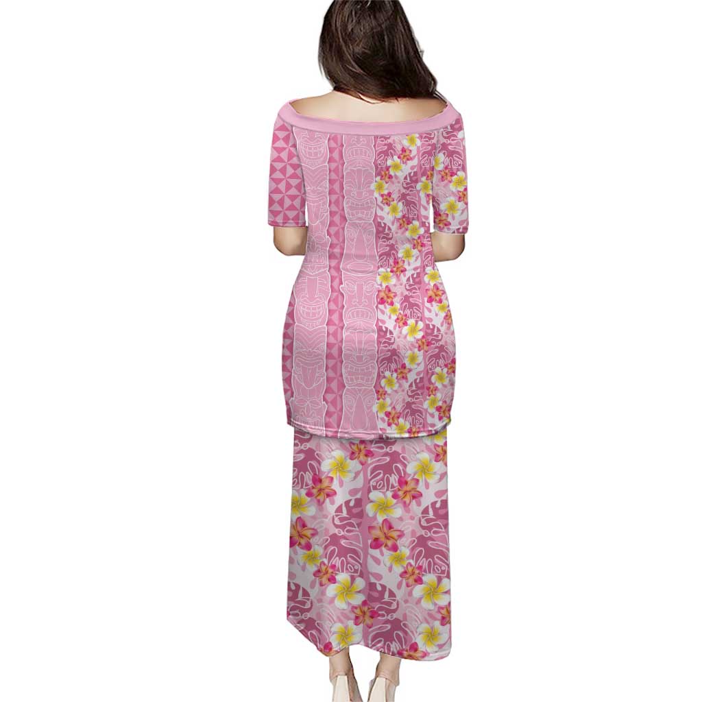 Pastel Magenta Aloha Hawaii Tiki Puletasi Tropical Plumeria - Seamless Style LT14 - Polynesian Pride