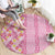 Pastel Magenta Aloha Hawaii Tiki Round Carpet Tropical Plumeria - Seamless Style