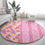 Pastel Magenta Aloha Hawaii Tiki Round Carpet Tropical Plumeria - Seamless Style