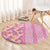 Pastel Magenta Aloha Hawaii Tiki Round Carpet Tropical Plumeria - Seamless Style