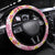 Pastel Magenta Aloha Hawaii Tiki Steering Wheel Cover Tropical Plumeria - Seamless Style