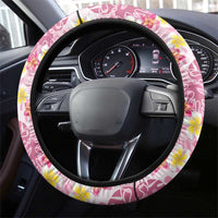 Pastel Magenta Aloha Hawaii Tiki Steering Wheel Cover Tropical Plumeria - Seamless Style LT14 - Polynesian Pride