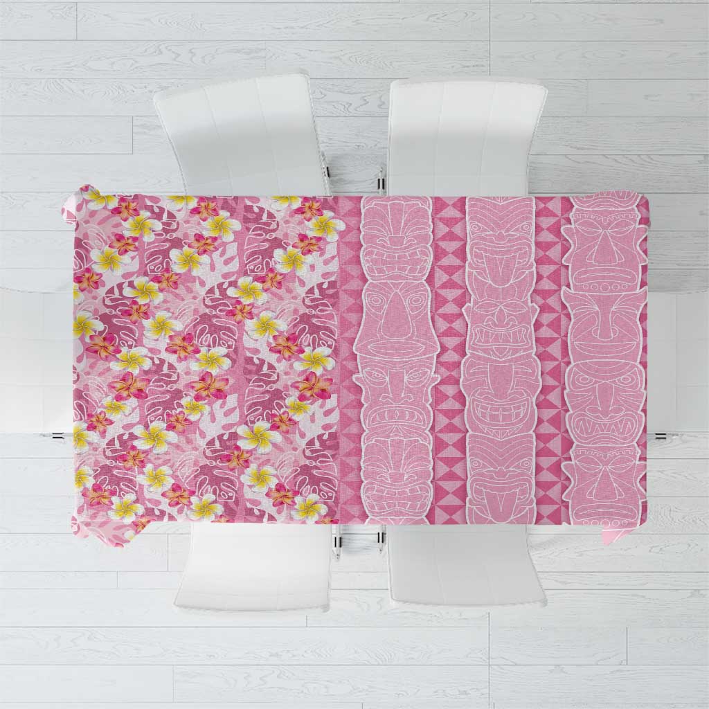 Pastel Magenta Aloha Hawaii Tiki Tablecloth Tropical Plumeria - Seamless Style LT14 Magenta - Polynesian Pride