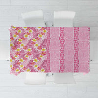 Pastel Magenta Aloha Hawaii Tiki Tablecloth Tropical Plumeria - Seamless Style LT14 Magenta - Polynesian Pride