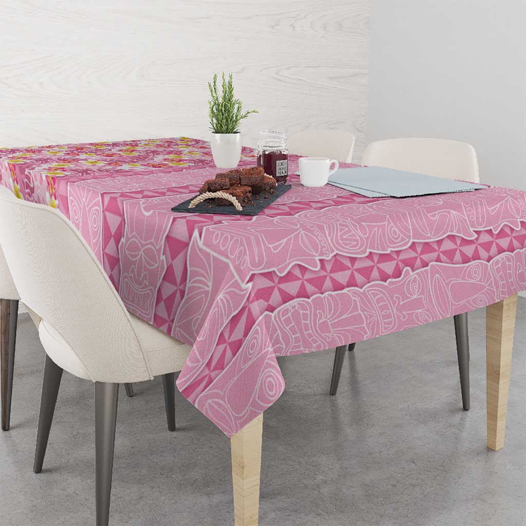 Pastel Magenta Aloha Hawaii Tiki Tablecloth Tropical Plumeria - Seamless Style LT14 - Polynesian Pride