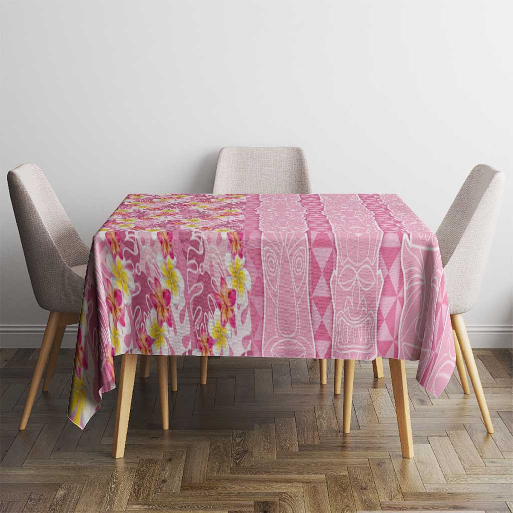 Pastel Magenta Aloha Hawaii Tiki Tablecloth Tropical Plumeria - Seamless Style LT14 - Polynesian Pride