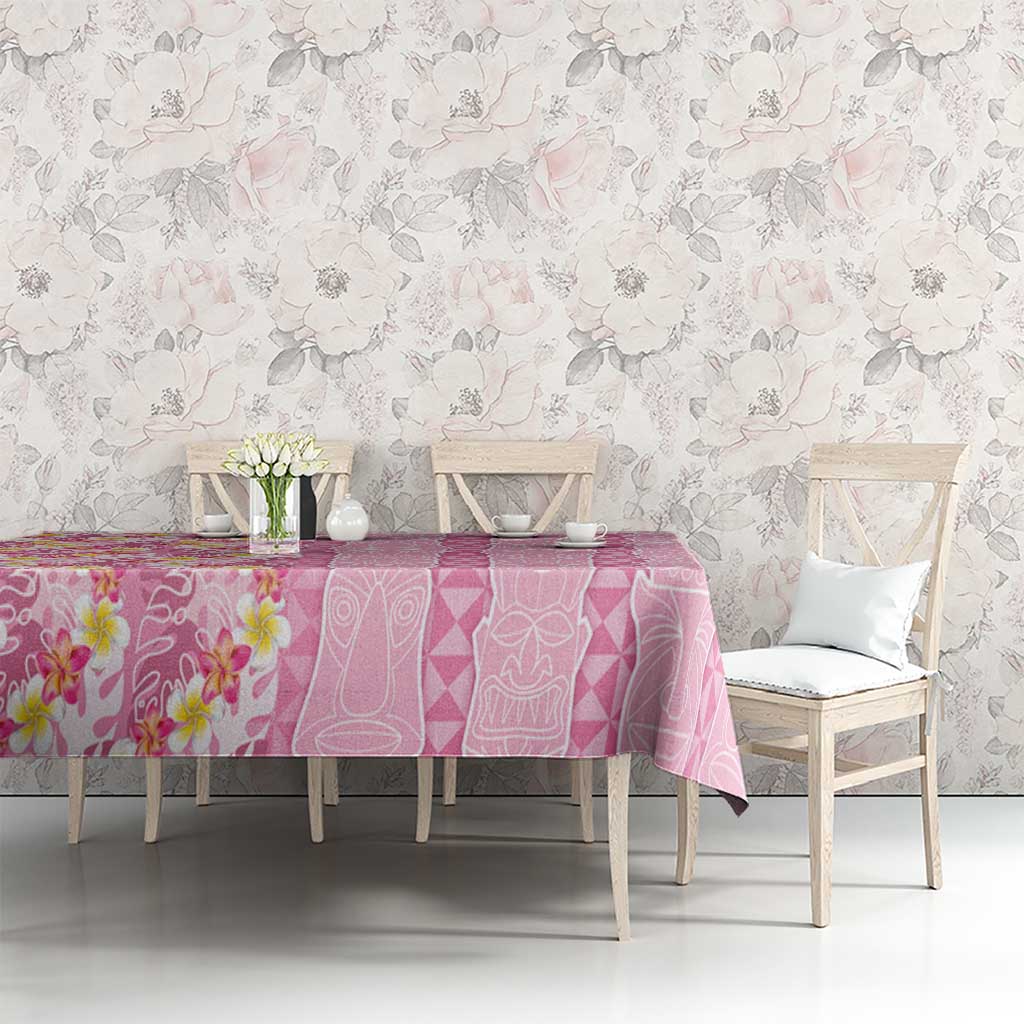 Pastel Magenta Aloha Hawaii Tiki Tablecloth Tropical Plumeria - Seamless Style LT14 - Polynesian Pride