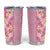 Pastel Magenta Aloha Hawaii Tiki Tumbler Cup Tropical Plumeria - Seamless Style