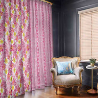 Pastel Magenta Aloha Hawaii Tiki Window Curtain Tropical Plumeria - Seamless Style LT14 - Polynesian Pride