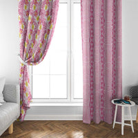Pastel Magenta Aloha Hawaii Tiki Window Curtain Tropical Plumeria - Seamless Style LT14 - Polynesian Pride