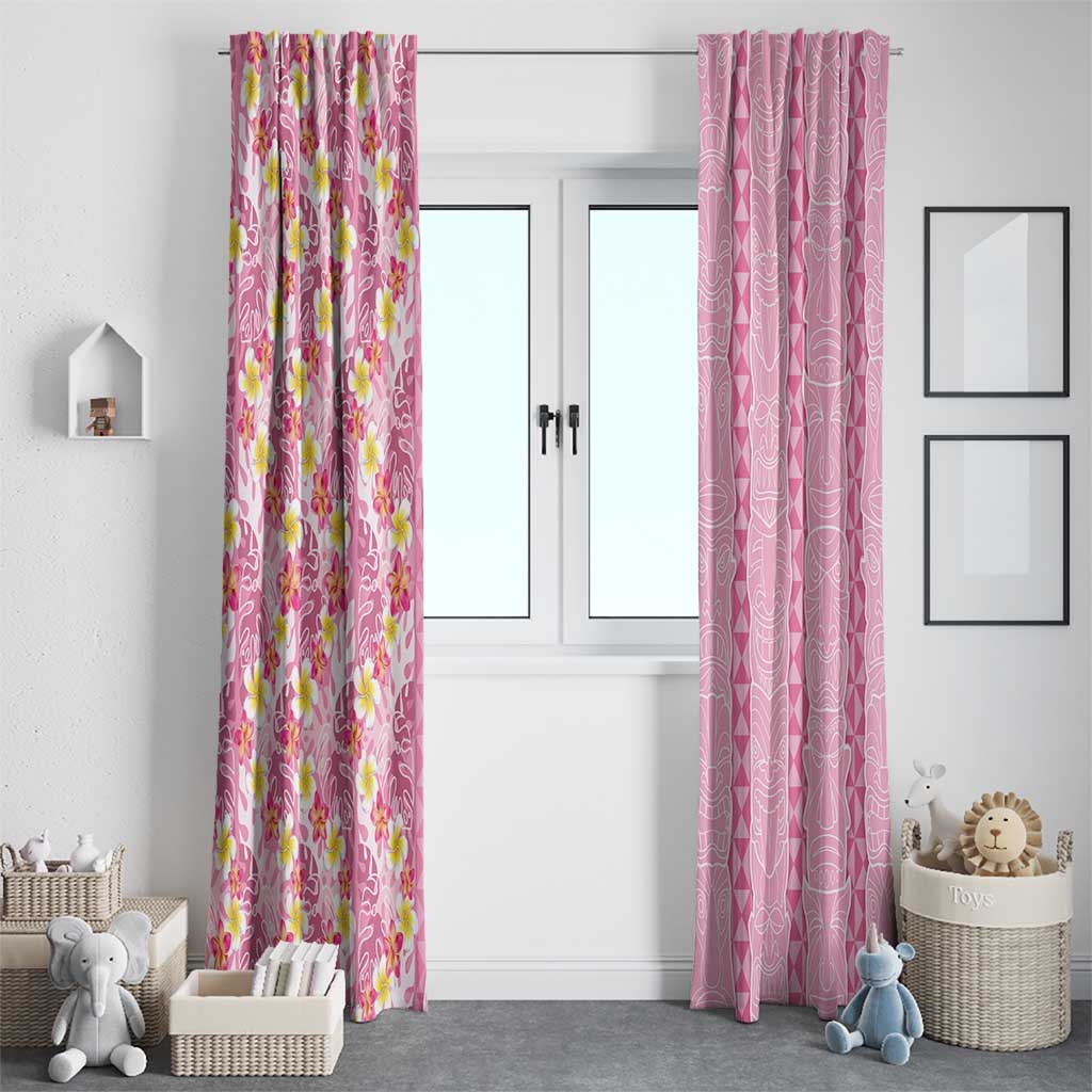 Pastel Magenta Aloha Hawaii Tiki Window Curtain Tropical Plumeria - Seamless Style LT14 - Polynesian Pride