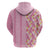 Pastel Magenta Aloha Hawaii Tiki Zip Hoodie Tropical Plumeria - Seamless Style