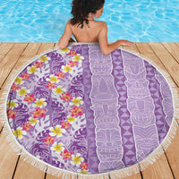 Lush Lilac Aloha Hawaii Tiki Beach Blanket Tropical Plumeria - Seamless Style LT14 - Polynesian Pride