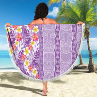 Lush Lilac Aloha Hawaii Tiki Beach Blanket Tropical Plumeria - Seamless Style LT14 - Polynesian Pride