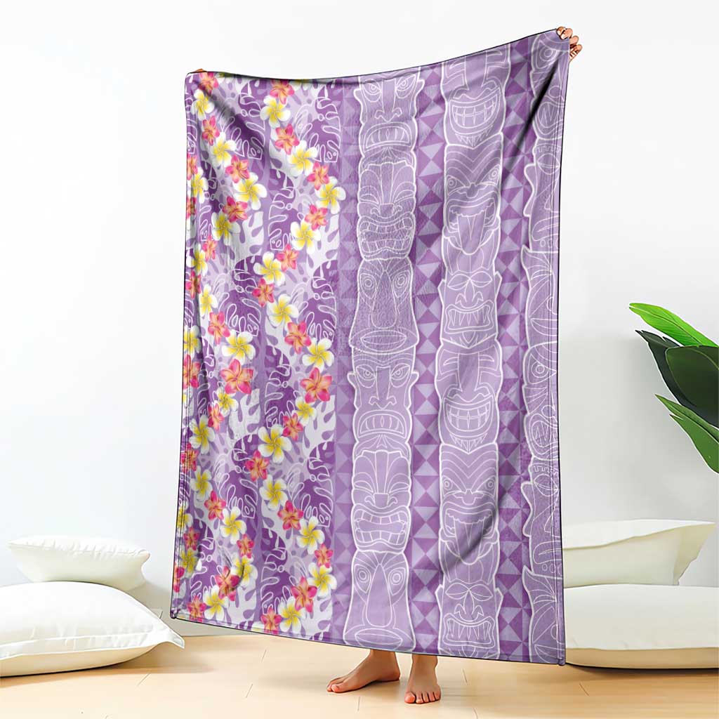 Lush Lilac Aloha Hawaii Tiki Blanket Tropical Plumeria - Seamless Style LT14 - Polynesian Pride