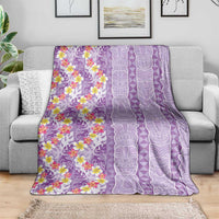 Lush Lilac Aloha Hawaii Tiki Blanket Tropical Plumeria - Seamless Style LT14 - Polynesian Pride