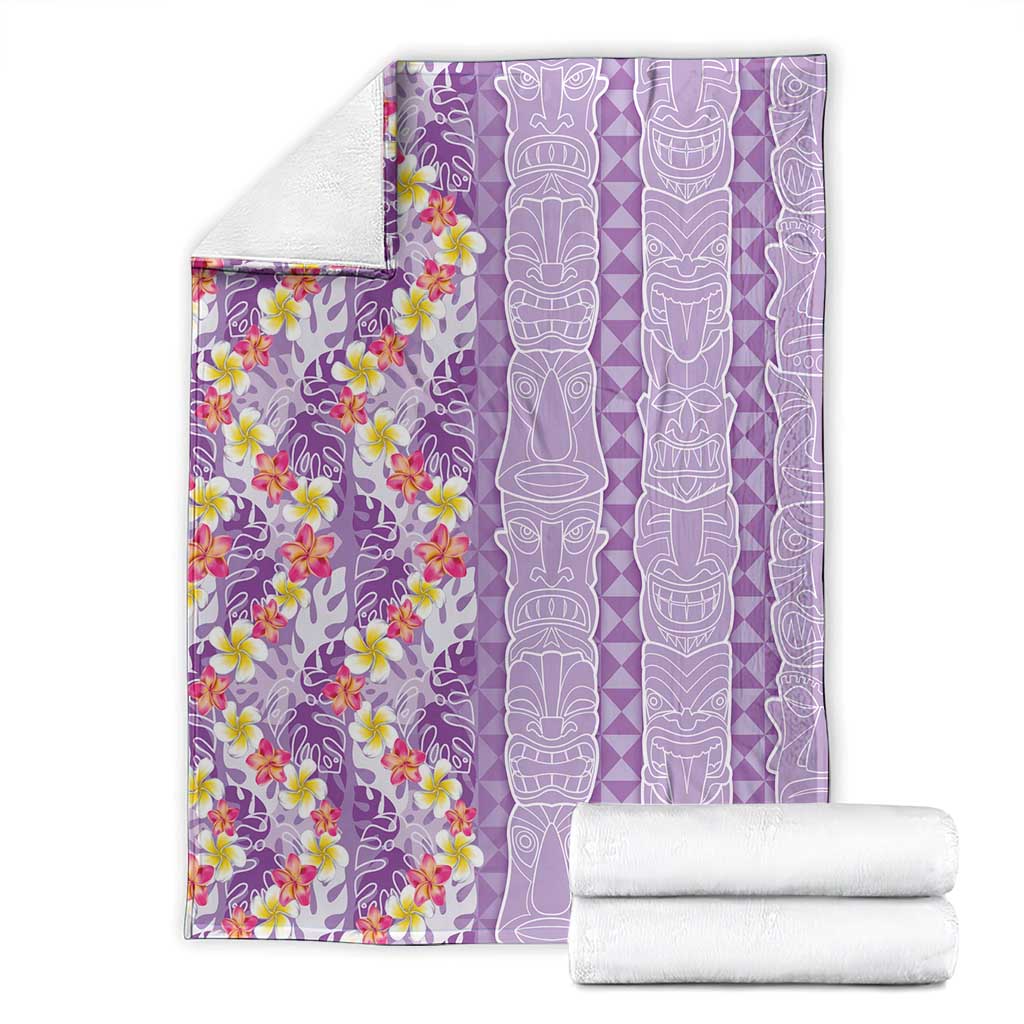 Lush Lilac Aloha Hawaii Tiki Blanket Tropical Plumeria - Seamless Style LT14 - Polynesian Pride