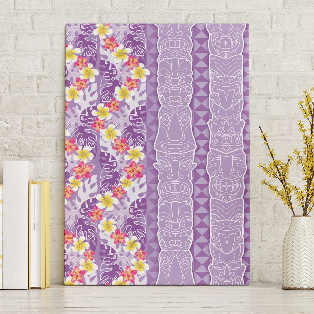 Lush Lilac Aloha Hawaii Tiki Canvas Wall Art Tropical Plumeria - Seamless Style