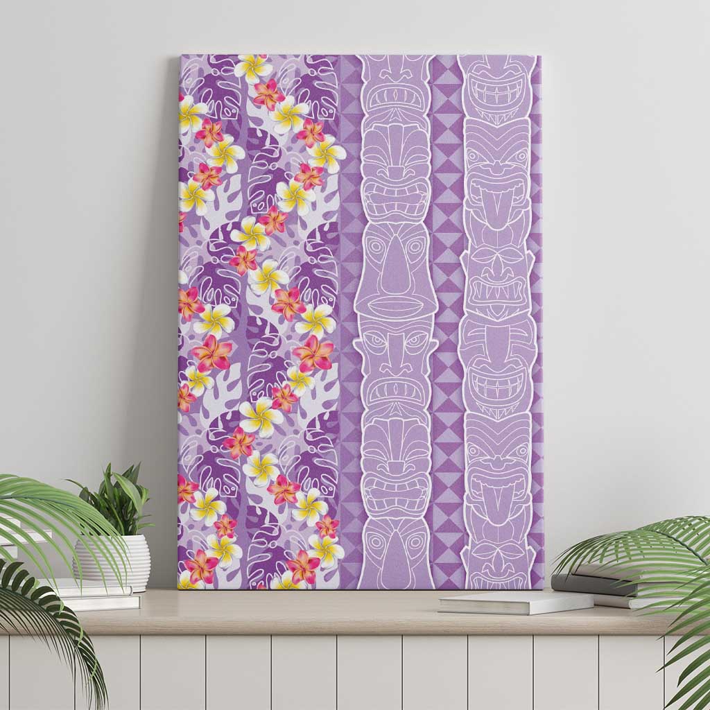 Lush Lilac Aloha Hawaii Tiki Canvas Wall Art Tropical Plumeria - Seamless Style LT14 - Polynesian Pride