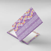 Lush Lilac Aloha Hawaii Tiki Canvas Wall Art Tropical Plumeria - Seamless Style LT14 With Frame Purple - Polynesian Pride