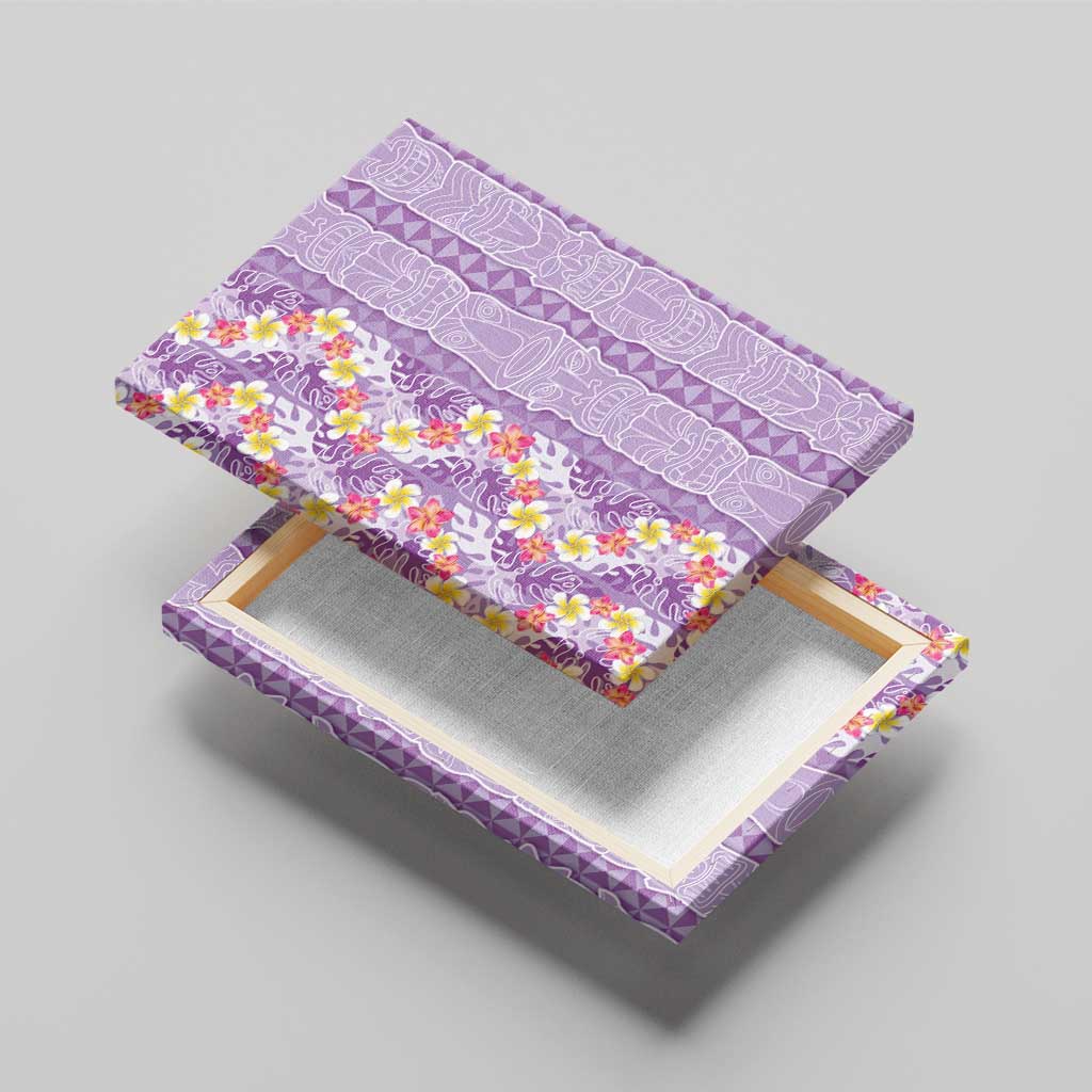 Lush Lilac Aloha Hawaii Tiki Canvas Wall Art Tropical Plumeria - Seamless Style LT14 - Polynesian Pride