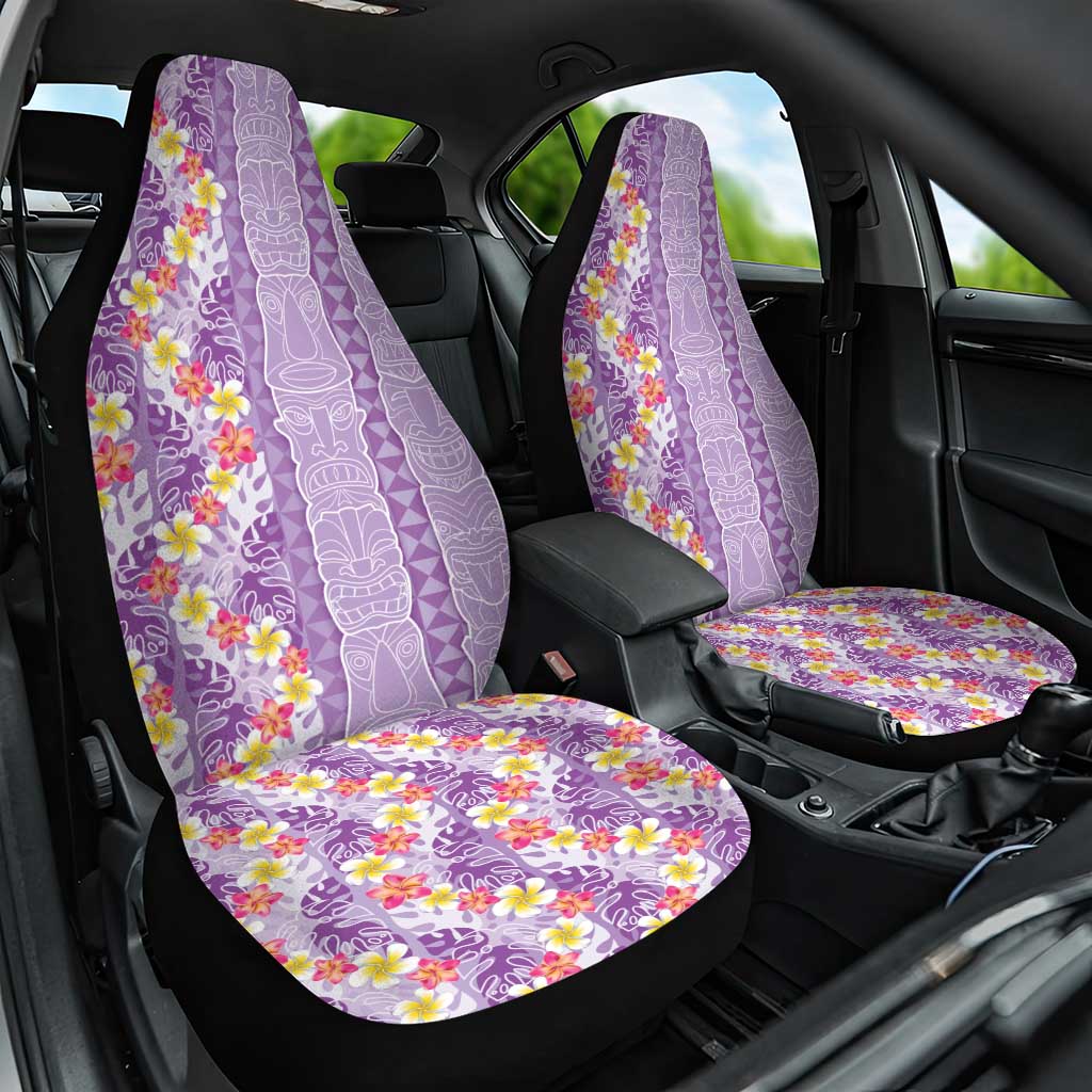 Lush Lilac Aloha Hawaii Tiki Car Seat Cover Tropical Plumeria - Seamless Style