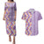 Lush Lilac Aloha Hawaii Tiki Couples Matching Puletasi and Hawaiian Shirt Tropical Plumeria - Seamless Style