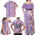 Lush Lilac Aloha Hawaii Tiki Family Matching Off Shoulder Maxi Dress and Hawaiian Shirt Tropical Plumeria - Seamless Style