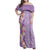 Lush Lilac Aloha Hawaii Tiki Family Matching Off Shoulder Maxi Dress and Hawaiian Shirt Tropical Plumeria - Seamless Style