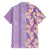 Lush Lilac Aloha Hawaii Tiki Family Matching Off Shoulder Short Dress and Hawaiian Shirt Tropical Plumeria - Seamless Style