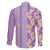 Lush Lilac Aloha Hawaii Tiki Family Matching Off Shoulder Short Dress and Hawaiian Shirt Tropical Plumeria - Seamless Style