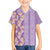 Lush Lilac Aloha Hawaii Tiki Family Matching Off Shoulder Short Dress and Hawaiian Shirt Tropical Plumeria - Seamless Style