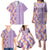 Lush Lilac Aloha Hawaii Tiki Family Matching Puletasi and Hawaiian Shirt Tropical Plumeria - Seamless Style