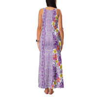 Lush Lilac Aloha Hawaii Tiki Family Matching Tank Maxi Dress and Hawaiian Shirt Tropical Plumeria - Seamless Style