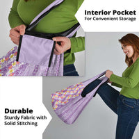 Lush Lilac Aloha Hawaii Tiki Grocery Bag Tropical Plumeria - Seamless Style