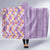 Lush Lilac Aloha Hawaii Tiki Hooded Blanket Tropical Plumeria - Seamless Style