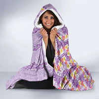 Lush Lilac Aloha Hawaii Tiki Hooded Blanket Tropical Plumeria - Seamless Style LT14 - Polynesian Pride