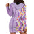 Lush Lilac Aloha Hawaii Tiki Hoodie Dress Tropical Plumeria - Seamless Style