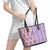 Lush Lilac Aloha Hawaii Tiki Leather Tote Bag Tropical Plumeria - Seamless Style