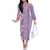 Lush Lilac Aloha Hawaii Tiki Off The Shoulder Long Sleeve Dress Tropical Plumeria - Seamless Style