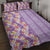 Lush Lilac Aloha Hawaii Tiki Quilt Bed Set Tropical Plumeria - Seamless Style