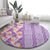 Lush Lilac Aloha Hawaii Tiki Round Carpet Tropical Plumeria - Seamless Style