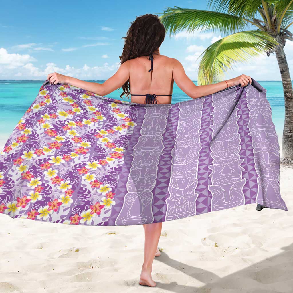 Lush Lilac Aloha Hawaii Tiki Sarong Tropical Plumeria - Seamless Style