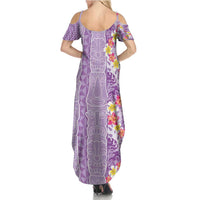 Lush Lilac Aloha Hawaii Tiki Summer Maxi Dress Tropical Plumeria - Seamless Style LT14 - Polynesian Pride