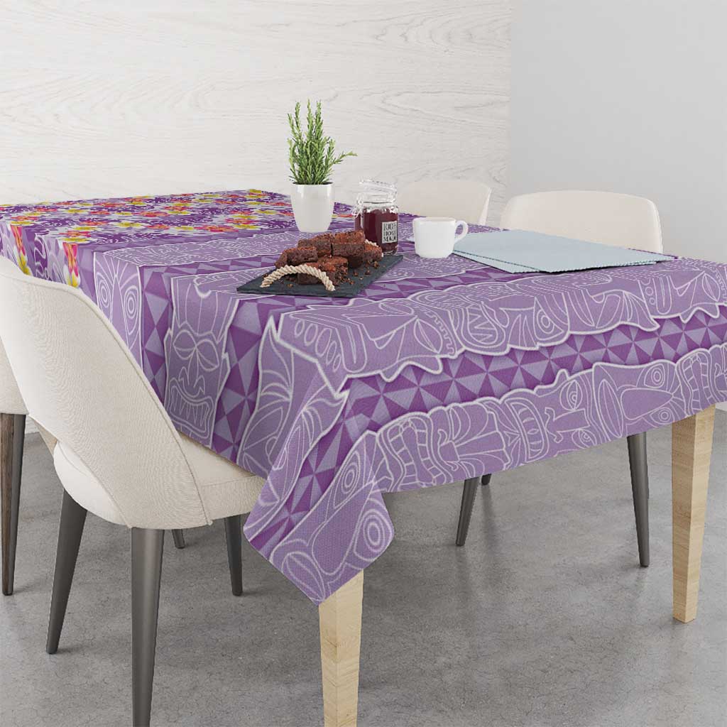 Lush Lilac Aloha Hawaii Tiki Tablecloth Tropical Plumeria - Seamless Style LT14 - Polynesian Pride