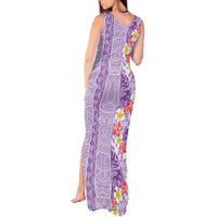 Lush Lilac Aloha Hawaii Tiki Tank Maxi Dress Tropical Plumeria - Seamless Style LT14 - Polynesian Pride